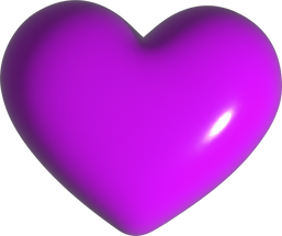 purple 3d heart shape