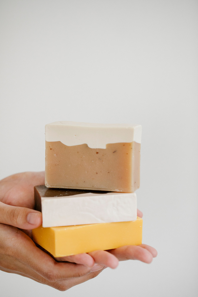 Crop person with ECO soap